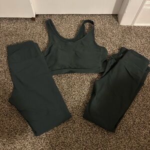 Mono B Olive Green Seamless Sports Bra & Leggings Set